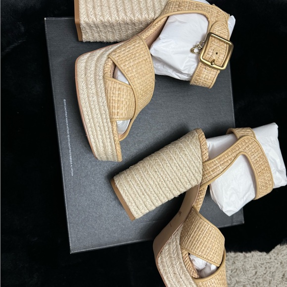 ** NEW** Coach NELLY RAFFIA SANDAL size 7 - Picture 6 of 10